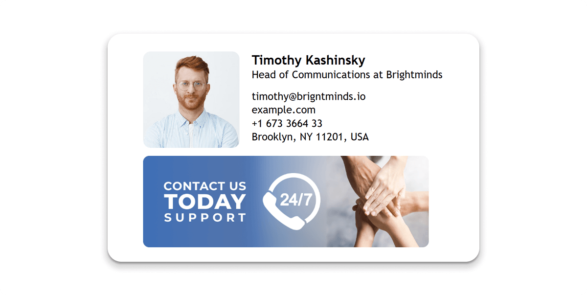 Email Signature with Create Professional  Email Signature Try now Banner